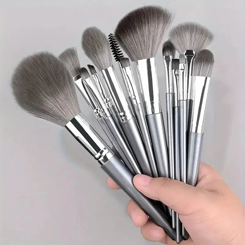 13pcs Premium Synthetic Nylon Bristle Makeup Brush Set - Soft, Gentle, and Cruelty-Free for Flawless Foundation, Blush, Powder,
