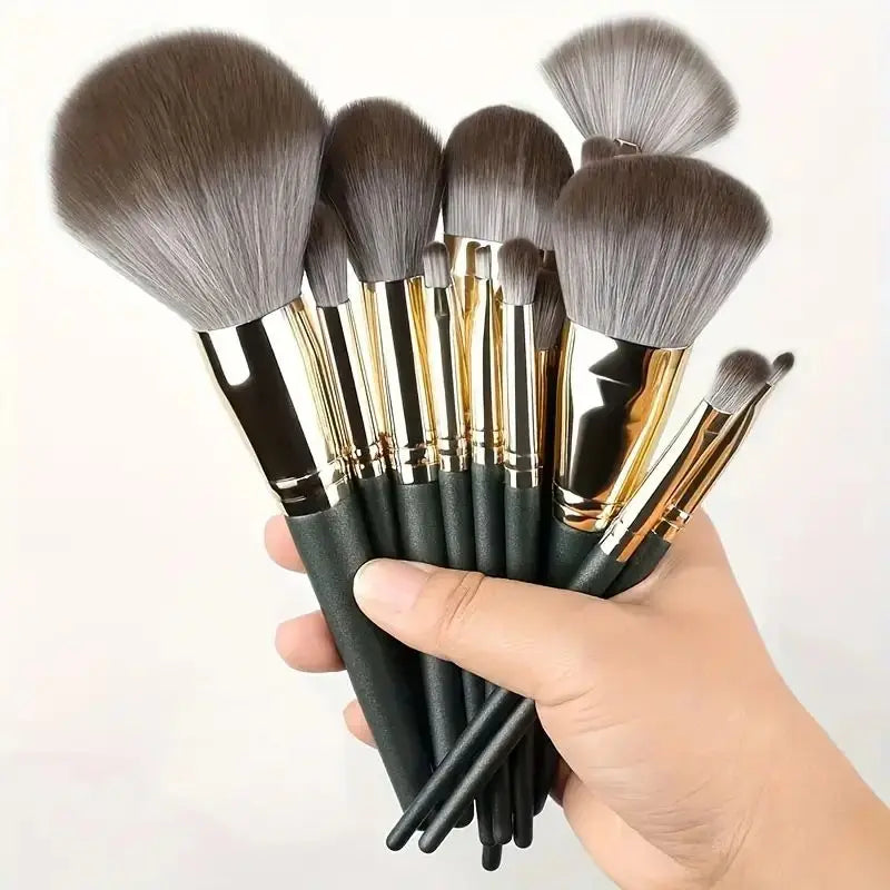13pcs Premium Synthetic Nylon Bristle Makeup Brush Set - Soft, Gentle, and Cruelty-Free for Flawless Foundation, Blush, Powder,