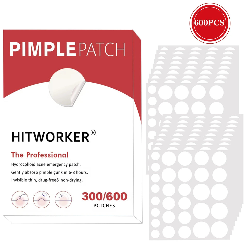 300/600-piece hydrogel acne patches containing salicylic acid, specially formulated for skincare.